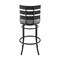 Armen Living Natya Swivel Counter or Bar Stool in Black Finish with Gray Faux Leather 840254333666 - alternate 3